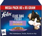 80x Felix Elke Dag Feest Mix Selectie - Gelei GRATIS BEZORGD, Dieren en Toebehoren, Dierenvoeding, Verzenden, Kat
