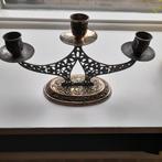 Verzilverde Kandelaar - 3-arms, Antiek en Kunst, Ophalen of Verzenden, Zilver