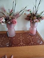 2 vazen met bloemen, Ophalen of Verzenden, Zo goed als nieuw, Minder dan 50 cm