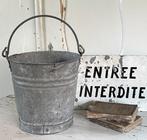 Brocante oud zinken emmertje, Antiek en Kunst, Verzenden