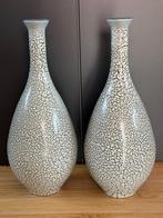 Set van 2 glazen vazen, Ophalen, 50 tot 75 cm, Wit, Glas