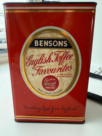 Vintage Benson's Toffee winkel Blik beschikbaar voor biedingen