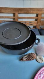 Grote gietijzeren pan,33 cm. camping pan, Ophalen of Verzenden, Zo goed als nieuw