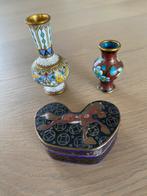 Cloisonné: 2 vaasjes & 1 doosje, Ophalen of Verzenden