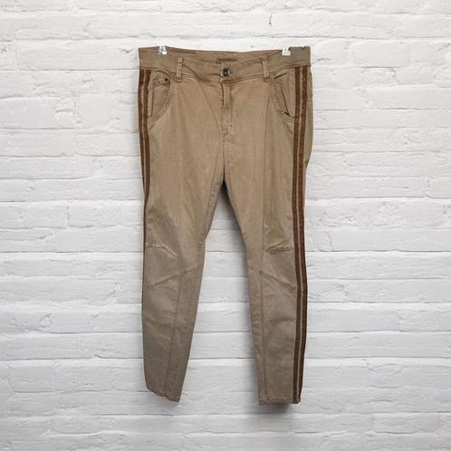 Summum Jeans Maat 44 Bruin Straight Leg Streep Glimmend, Kleding | Dames, Broeken en Pantalons, Zo goed als nieuw, Maat 42/44 (L)