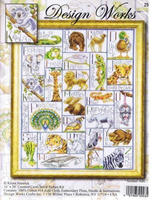 Borduurpakket Animal ABC van Design Works, Hobby en Vrije tijd, Borduren en Borduurmachines, Nieuw, Borduurpakket, Ophalen of Verzenden