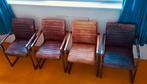 4 st eetkamerstoelen | echt leer | vintage | industrieel, Ophalen, Gebruikt, Bruin, Leer