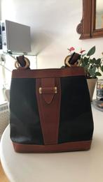 Zwart/ Bruine leren tas Van Lee Paris/ France, Verzenden, Overige merken, Leer