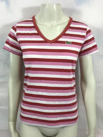 Lacoste roze gestreept shirt  maat XXL (3C8) beschikbaar voor biedingen