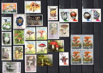 Verzameling Paddenstoelen op postzegels (25 stuks+2xFDC) beschikbaar voor biedingen