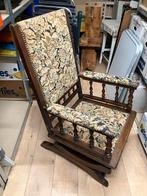 Antieke Schommelstoel met Bloemmotief Bekleding, Ophalen