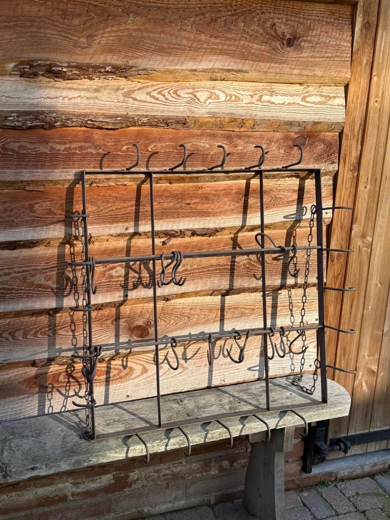 Gietijzere wild rek voor (buiten) keuken rek met haken, Ophalen, Gebruikt