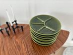 8 groene vintage bbq borden, Huis en Inrichting, Keuken | Servies, Ophalen, Zo goed als nieuw, Bord(en), Overige stijlen