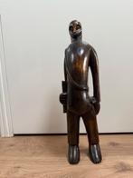 Houten beeld, man met dikke buik, Antiek en Kunst, Kunst | Beelden en Houtsnijwerken, Ophalen of Verzenden