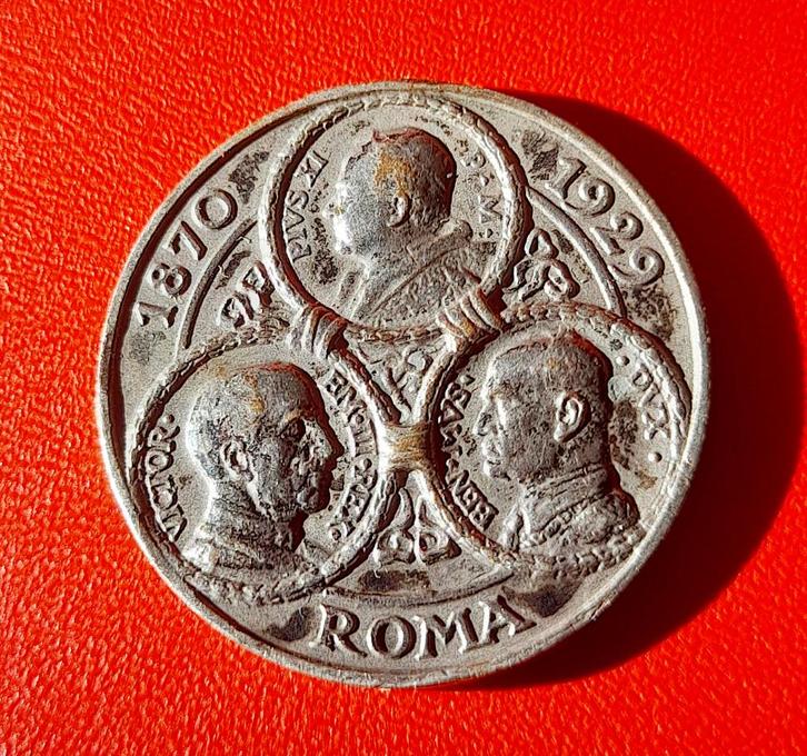 penning Lateraanse Verdragen Paus Pio XI 1929, Postzegels en Munten, Penningen en Medailles, Overige materialen, Buitenland, Ophalen of Verzenden