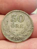 Zweden, 50 ore 1939, zilver (19), Zilver, Ophalen of Verzenden, Overige landen