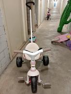 Roze Smoby driewieler met duwstang en bakje achterop, Fietsen en Brommers, Fietsen | Driewielers, Ophalen, Zo goed als nieuw, Duwstang