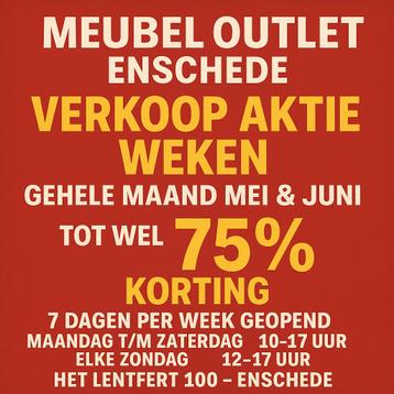 Mega Korting! Tot 75%bij Meubel Outlet7 Dagen per Week Open! beschikbaar voor biedingen
