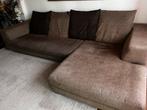 Gratis bruine loungebank, Gebruikt, Hoekbank, Ophalen of Verzenden, Stof
