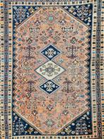 Handgeknoopt Perzisch wol Shiraz tapijt nomad 110x155cm, Crème, Gebruikt, 100 tot 150 cm, Onbekend