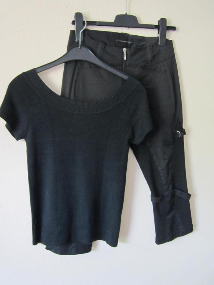 M.F Girbaud broek met bijpassend truitje maat 36, Kleding | Dames, Broeken en Pantalons, Zo goed als nieuw, Maat 36 (S), Zwart