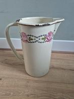 Emaille water kan lampetkan met roze rozen, Antiek en Kunst, Antiek | Emaille, Ophalen of Verzenden