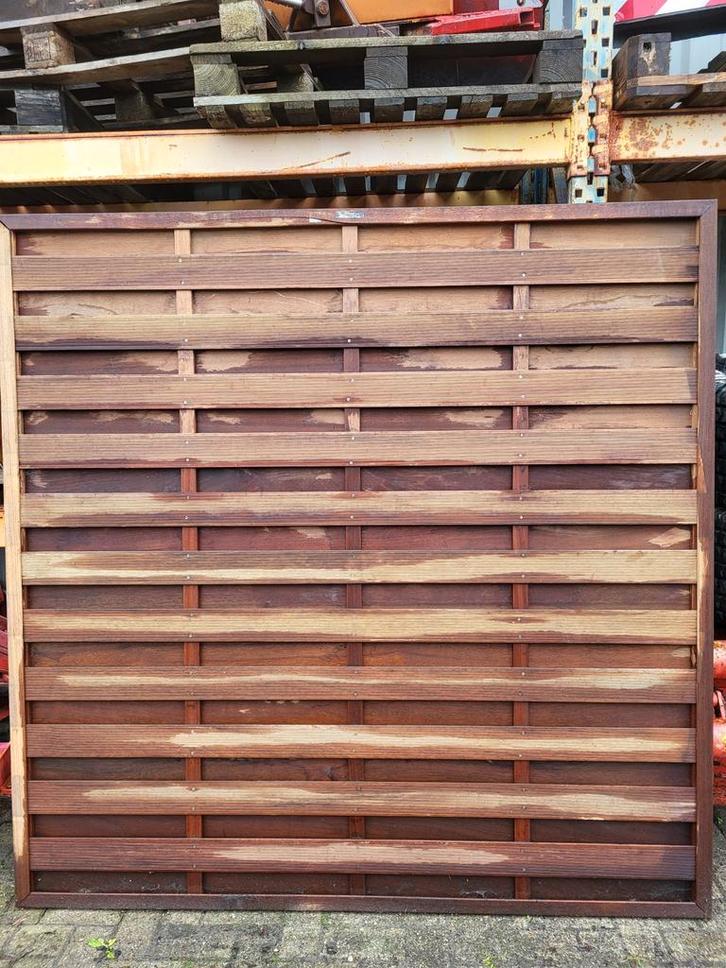 Hillhout Exotic tuinschermen - 5 stuks, Tuin en Terras, Schuttingen, Hout, 1 tot 2 meter, Minder dan 3 meter, Ophalen