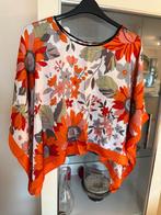 Poncho satijn look past tot maat 56/58 oranje print nieuw, Kleding | Dames, Grote Maten, Blouse of Tuniek, Nieuw, Oranje, Ophalen of Verzenden