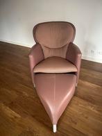 Leolux Excalibur fauteuil en hocker, Huis en Inrichting, Fauteuils, Gebruikt, 100 tot 125 cm, 75 tot 100 cm, Ophalen