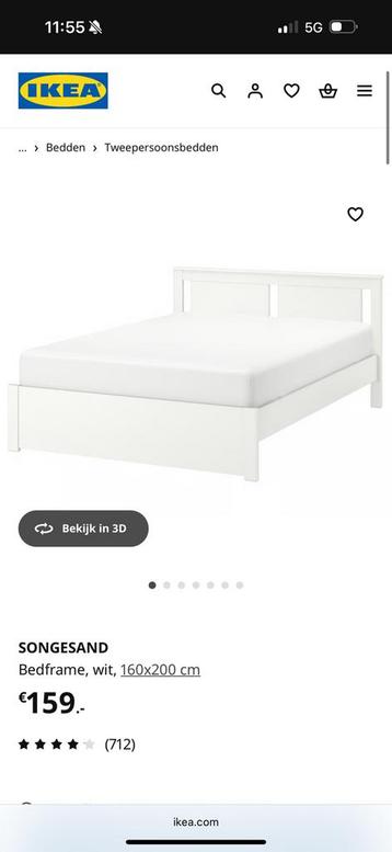 Ikea songesand bedframe 160x200cm - afbeelding 1