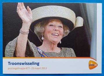 Postzegelmapje 477 -Troonswisseling 2013    beschikbaar voor biedingen