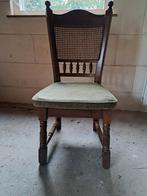 4 houten stoelen met stoffen zitting., Antiek en Kunst, Ophalen