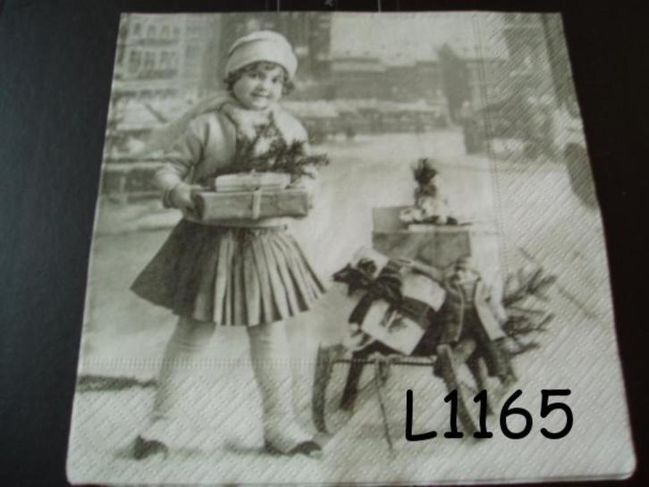 Servetten decoupage/bullet journal – meisje met slee L1165, Hobby en Vrije tijd, Knutselen, Nieuw, Materiaal, Verzenden