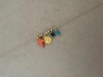 Gouden ketting met bedeltjes kruisje zonnebloem kralen ibiza, Overige materialen, Nieuw, Ophalen of Verzenden, Goud