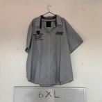 6XL Angelo Litrico Overhemd Grijs-Wit Raster Korte Mouwen, Angelo Litrico, Ophalen of Verzenden, Overige halswijdtes, Grijs