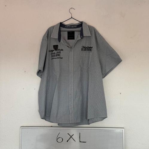 6XL Angelo Litrico Overhemd Grijs-Wit Raster Korte Mouwen, Kleding | Heren, Overhemden, Gedragen, Overige halswijdtes, Grijs, Ophalen of Verzenden