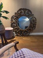 Elegante ronde spiegel met houten frame, Ophalen, 100 tot 150 cm, Rond, Zo goed als nieuw