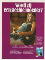 Retro reclame 1971 Mölny baby luiers geen slechte moeder, Verzamelen, Retro, Verzenden, Overige typen