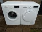 Bosch Wasmachine & Bosch Condensdroger, 8 tot 10 kg, Ophalen, Zo goed als nieuw, 85 tot 90 cm