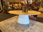 Eettafel Lars ovaal Modern 200cm wit/Goud Direct/Leverbaar, Ophalen, Overige materialen, 100 tot 150 cm, Nieuw