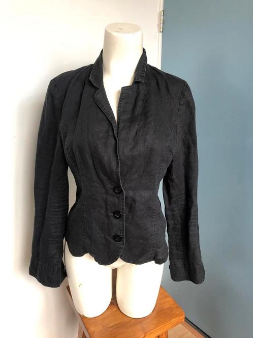 Aw linnen zwart kort jasje l, Kleding | Dames, Jasjes, Kostuums en Pakken, Zo goed als nieuw, Jasje, Maat 42/44 (L), Zwart, Ophalen of Verzenden
