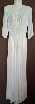 Bohemian maxi jurk ELISABETTA FRANCHI maat 34 36 (It 40), Wit, Zo goed als nieuw, Maat 36 (S), Onder de knie