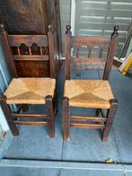 Antieke vintage bijzetstoelen, Twee, Vintage, Bruin, Zo goed als nieuw