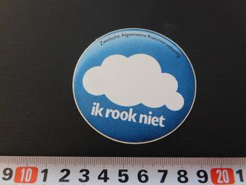 sticker Zwolsche Algemeene Risicoverzekering IK ROOK NIET  beschikbaar voor biedingen