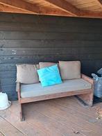 Tuinbank van Steigerhout met kussens op maat, Tuin en Terras, Ophalen, Zo goed als nieuw, Hout