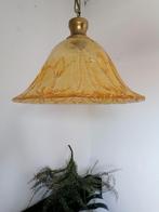 vintage lamp in amberkleur tul, Minder dan 50 cm, Glas, Gebruikt, Verzenden