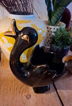 Zwarte zwaan bloempot vintage, Antiek en Kunst, Ophalen of Verzenden