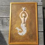3D schilderij met zeemeermin in goud leuk voor KERST!, Ophalen of Verzenden, Nieuw, Schilderij, 50 tot 75 cm