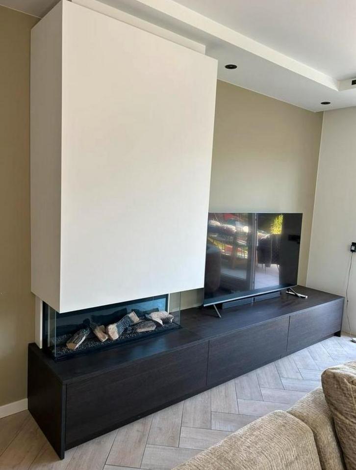 Elektrische haard met tv meubel en koof, Huis en Inrichting, Haarden, Gebruikt, Elektrische haard, Ophalen