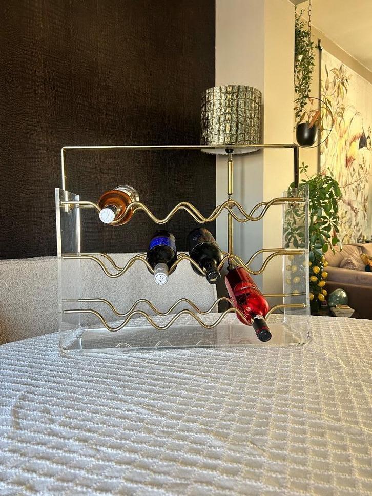 Wijnrek design David Lange vintage, Huis en Inrichting, Woonaccessoires | Wijnrekken, Metaal, Ophalen of Verzenden